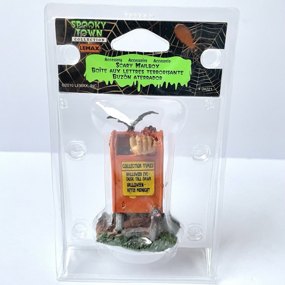 Lemax Spooky Town Scary Mailbox Halloween Village Accessory NIP Retired 2010